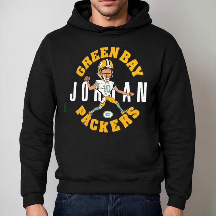 Jordan Love Green Green Bay Packers Caricature Player Shirt Jordan Love Green Green Bay Packers Caricature Player Shirt