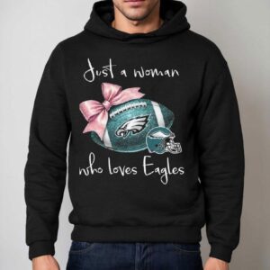 Just A Woman Who Loves Philadelphia Eagles Pink Bow Hoodie