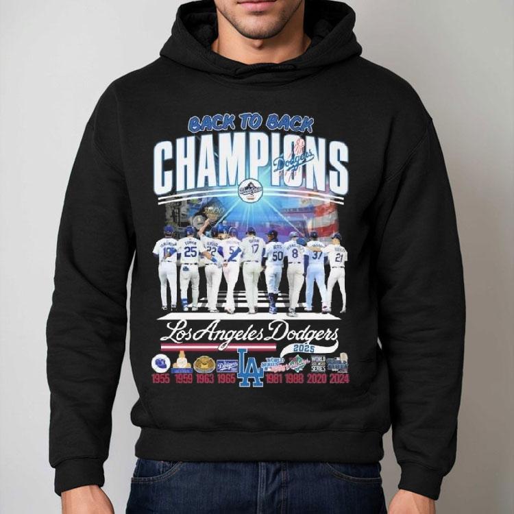 Los Angeles Dodgers Back To Back Champions Players Walking 1955-2025 Shirt Los Angeles Dodgers Back To Back Champions Players Walking 1955-2025 Shirt