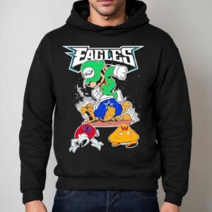 Luigi Philadelphia Eagles Vs Super Mario Franchise Washington Commanders Dallas Cowboys New York Giants Hoodie