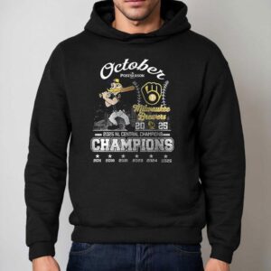 Milwaukee Brewers October Nl Central Champions Postseason Name Roster Masco Hoodie