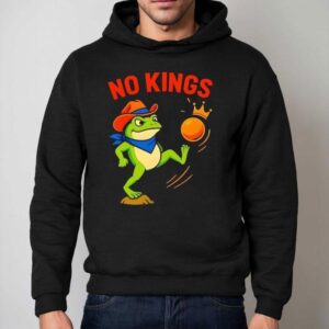 No Kings Portland Frog Kicking Protest Cartoon Shirt 2 No Kings Portland Frog Kicking Protest Cartoon Hoodie