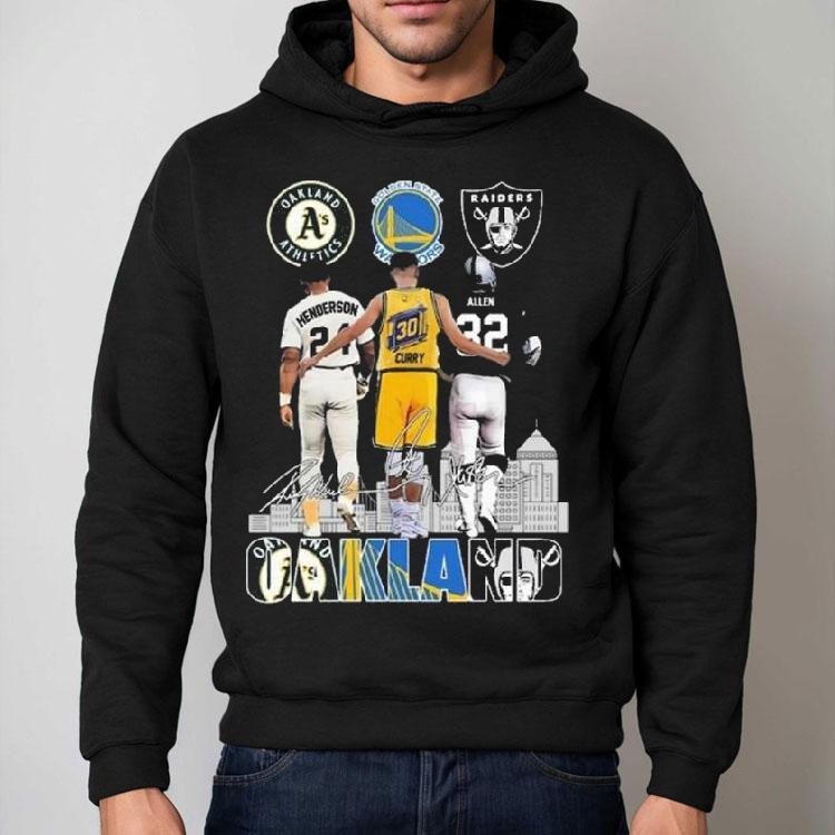Oakland Athletics Henderson Golden State Warriors Curry Raiders Allen Signatures 2023 Shirt Oakland Athletics Henderson Golden State Warriors Curry Raiders Allen Signatures 2023 Shirt