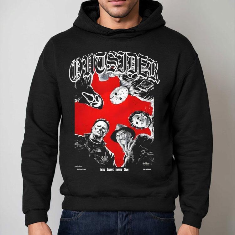 Outsider Cult Ghostface X Jason Voorhees And Michael Myers X Freddy Krueger Shirt Outsider Cult Ghostface X Jason Voorhees And Michael Myers X Freddy Krueger Shirt