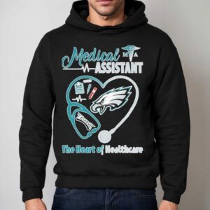 Philadelphia Eagles Medical Assistants The Heart Of Healthcare Stethoscope Heartbea Hoodie