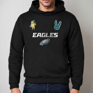 Philadelphia Eagles X Bad Bunny Super Bowl Football Logo Signature Hoodie