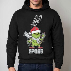San Antonio Spurs X Grinch Santa Lights Christmas Hoodie