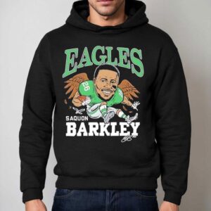 Saquon Barkley Philadelphia Eagles Football Signature Caricature Hoodie