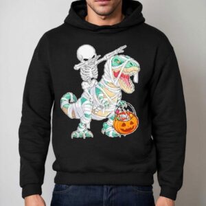 Skeleton Riding Dancing Dab Dinosaur Trex Halloween Shirt 2 Skeleton Riding Dancing Dab Dinosaur Trex Halloween Hoodie
