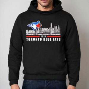 Toronto Blue Jays Logo And Skyline 2025 Bo Bichette Vladimir Guerrero Jr Kevin Gausman Shirt 2 Toronto Blue Jays Logo And Skyline Bo Bichette Vladimir Guerrero Jr Kevin Gausman Hoodie
