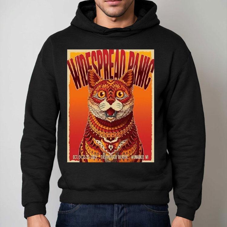 Widespread Panic Milwaukee Wisconsin Event At Riverside Theater On October 24 25 26 2025 The Cat Shirt Widespread Panic Milwaukee Wisconsin Event At Riverside Theater On October 24 25 26 2025 The Cat Shirt