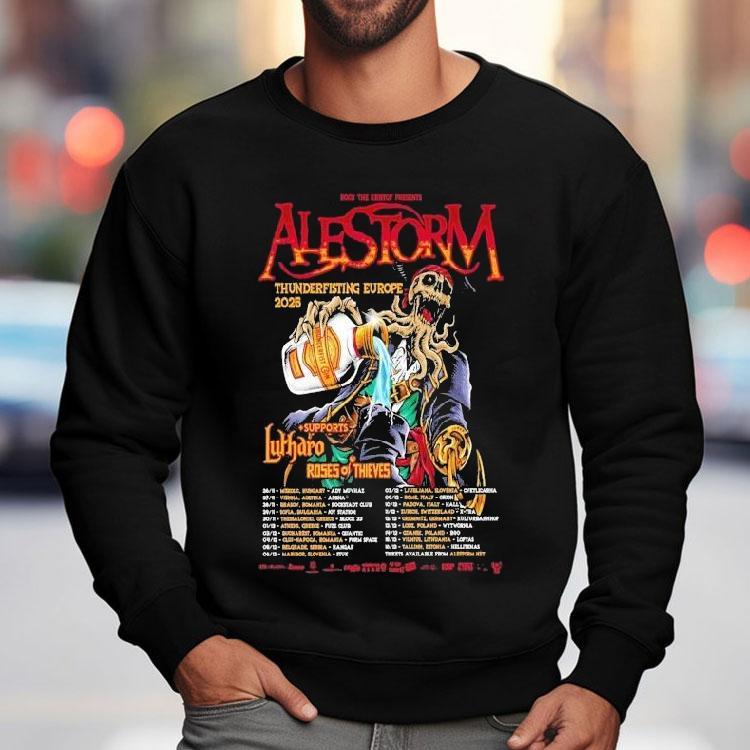 Alestorm East Thunderfisting European Tour 2025 Shirt Alestorm East Thunderfisting European Tour 2025 Shirt