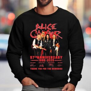 Alice Cooper 57th Anniversary 1968 2025 Thank You For The Memories Signatures Shirt 3 Alice Cooper Th Anniversary Thank You For The Memories Signatures Sweatshirt