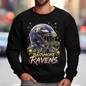 Baltimore Ravens Nfl Helmet Merry Christmas 2025 Shirt 3 Baltimore Ravens Nfl Helmet Merry Christmas Sweatshirt