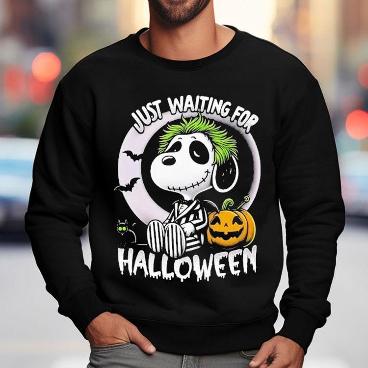 Beetlejuice X Snoopy The Peanuts Just Waiting For Halloween Shirt Beetlejuice X Snoopy The Peanuts Just Waiting For Halloween Shirt