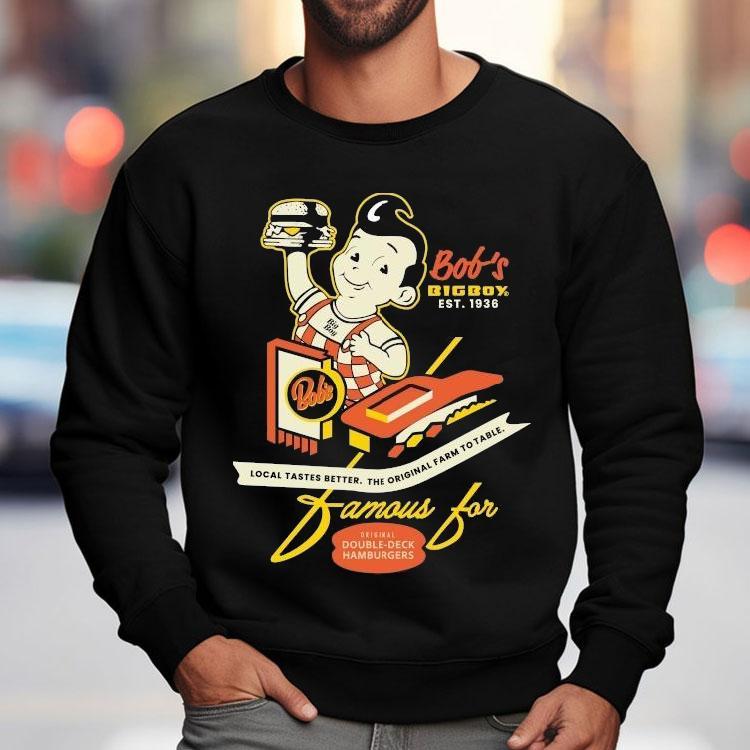 Big Boy Bob’s Famous For Double Deck Hamburger Crossroads Shirt Big Boy Bob’s Famous For Double Deck Hamburger Crossroads Shirt