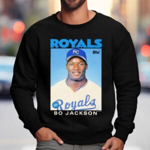 Bo Jackson Kansas City Royals 1986 Topps Baseball Card Player Shirt 3 Bo Jackson Kansas City Royals Topps Baseball Card Player Sweatshirt