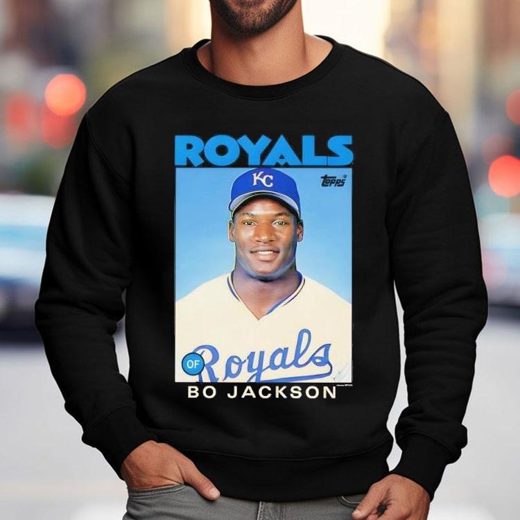 Bo Jackson Kansas City Royals 1986 Topps Baseball Card Player Shirt Bo Jackson Kansas City Royals 1986 Topps Baseball Card Player Shirt