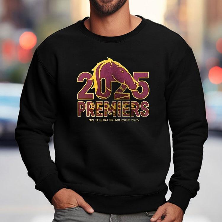 Brisbane Broncos 2025 Telstra Premiers National Rugby League Trophy Logo Shirt Brisbane Broncos 2025 Telstra Premiers National Rugby League Trophy Logo Shirt