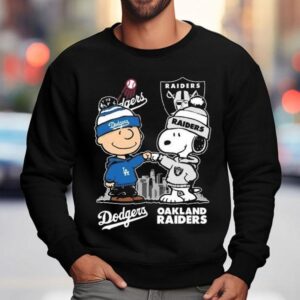Charlie Brown Los Angeles Dodgers X Snoopy Las Vegas Raiders Skyline Sweatshirt