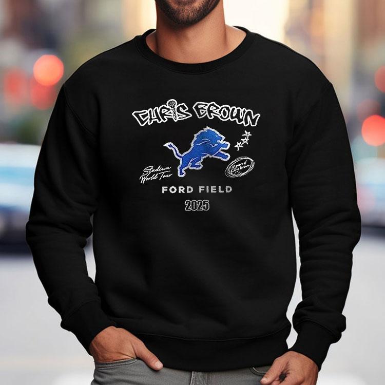 Detroit Lions C Brown Ford Field 2025 Stadium World Tour Graphic Shirt Detroit Lions C Brown Ford Field 2025 Stadium World Tour Graphic Shirt