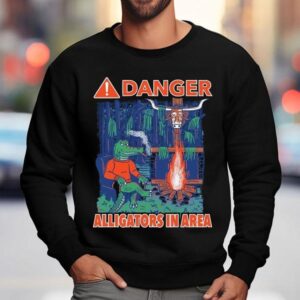 Florida Gators Vs Texas Longhorns Danger Alligators In Area Mascot Shirt 3 Florida Gators Vs Texas Longhorns Danger Alligators In Area Masco Sweatshirt
