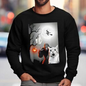 Funny Halloween Spooky Cat Ghost Bigfoot Costume Shirt 3 Funny Halloween Spooky Cat Ghost Bigfoot Costume Sweatshirt