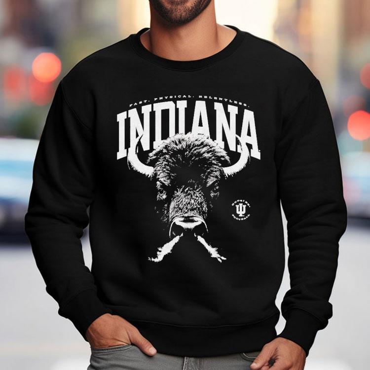 Indiana Hoosiers Fast Physical Relentless Bison Mascot Shirt Indiana Hoosiers Fast Physical Relentless Bison Mascot Shirt
