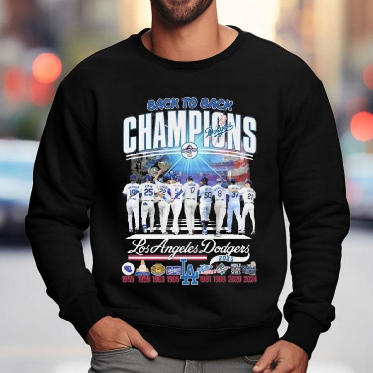 Los Angeles Dodgers Back To Back Champions Players Walking 1955-2025 Shirt Los Angeles Dodgers Back To Back Champions Players Walking 1955-2025 Shirt