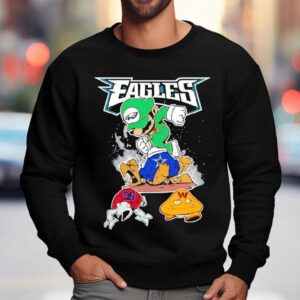 Luigi Philadelphia Eagles Vs Super Mario Franchise Washington Commanders Dallas Cowboys New York Giants Sweatshirt