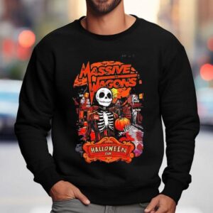 Massive Wagons Halloween 2019 Skeleton Pumpkin Shirt 3 Massive Wagons Halloween Skeleton Pumpkin Sweatshirt