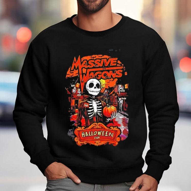Massive Wagons Halloween 2019 Skeleton Pumpkin Shirt Massive Wagons Halloween 2019 Skeleton Pumpkin Shirt