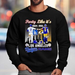 Party Like It S Shohei Ohtani Los Angeles Dodgers And Matthew Stafford Los Angeles Rams Signatures Sweatshirt