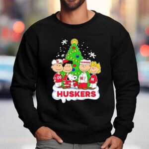 Peanuts Characters X Nebraska Cornhuskers Chrismas Shirt 3 Peanuts Characters X Nebraska Cornhuskers Chrismas Sweatshirt