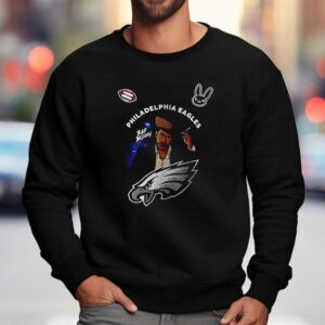 Philadelphia Eagles Super Bowl X Bad Bunny Benito Portrait Art Signature Shirt 3 Philadelphia Eagles Super Bowl X Bad Bunny Benito Portrait Art Signature Sweatshirt