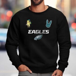 Philadelphia Eagles X Bad Bunny Super Bowl Football Logo Signature Sweatshirt