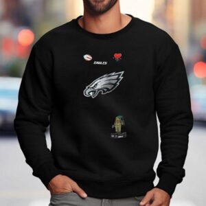 Philadelphia Eagles X Bad Bunny Super Bowl Benito Heart Mascot Signature Shirt 3 Philadelphia Eagles X Bad Bunny Super Bowl Benito Heart Mascot Signature Sweatshirt