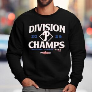 Philadelphia Phillies 2025 Nl East Division Champions Postseason Shirt 3 Philadelphia Phillies Nl East Division Champions Postseason Sweatshirt