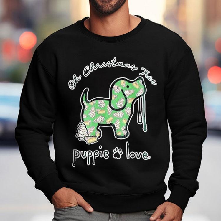Puppie Love Oh Christmas Tree Tree Cake Pup Shirt Puppie Love Oh Christmas Tree Tree Cake Pup Shirt
