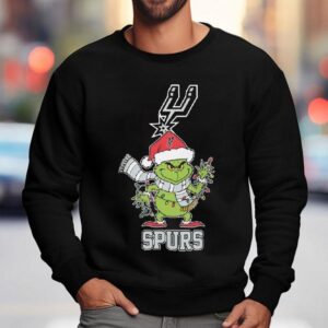 San Antonio Spurs X Grinch Santa Lights Christmas Sweatshirt