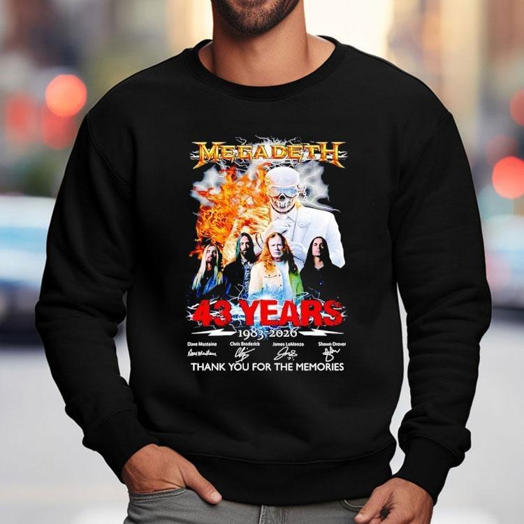 Skeleton Megadeth 43 Years 1983 2026 Thank You For The Memories Signatures Shirt Skeleton Megadeth 43 Years 1983 2026 Thank You For The Memories Signatures Shirt