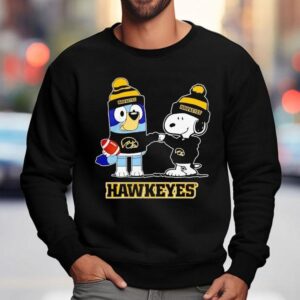 Snoopy And Friend Iowa Hawkeyes Football Christmas Shirt 3 Snoopy And Friend Iowa Hawkeyes Football Christmas Sweatshirt