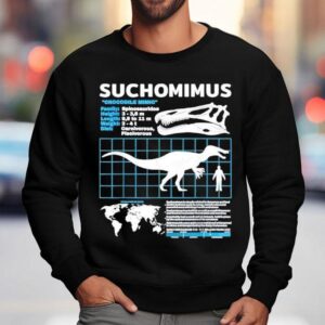 Suchomimus Fact Sheet Dinosaur Facts Sweatshirt