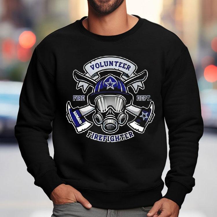 Volunr Firefighter X Dallas Cowboys Fire Dept Gas Mask Shirt Volunr Firefighter X Dallas Cowboys Fire Dept Gas Mask Shirt