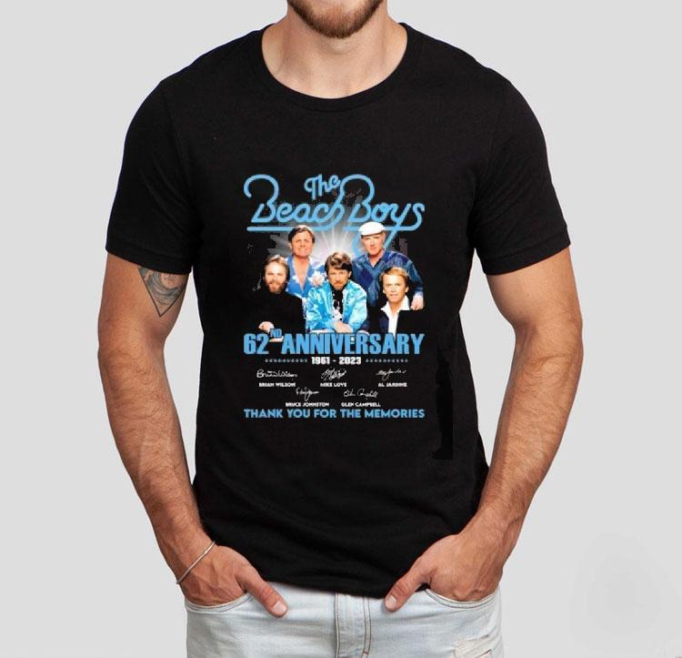 62nd Anniversary 1961 – 2023 The Beach Boys Thank You For The Memories Signatures Shirt 62nd Anniversary 1961 – 2023 The Beach Boys Thank You For The Memories Signatures Shirt