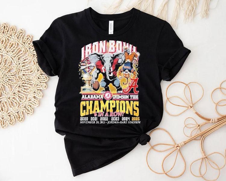  Alabama Crimson Win Auburn Tigers Tide  In A Row Iron Bowl Champions  Masco Tshirt