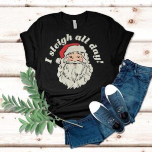 Bunker Gear I Sleigh All Day Santa Christmas Shirt