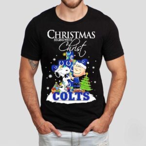 Christmas Begins With Christ Indianapolis Colts X Snoopy And Charlie Brown Shirt Christmas Begins With Christ Indianapolis Colts X Snoopy And Charlie Brown Shirt