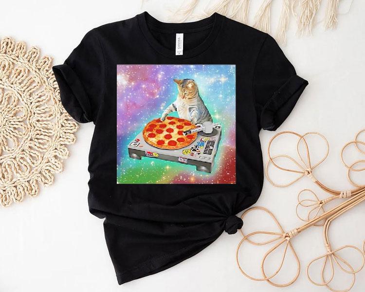 Dj Cat Pizza Galaxy Background Meme Shirt 4 Dj Cat Pizza Galaxy Background Meme Tshirt