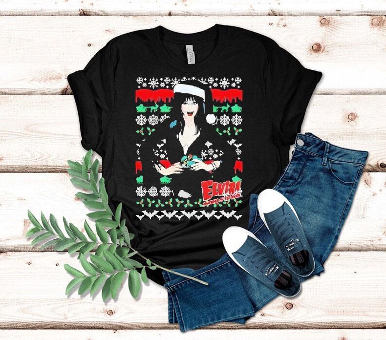 Elvira Wink Xmas Ugly Christmas Shirt 4 Elvira Wink Xmas Ugly Christmas Tshirt